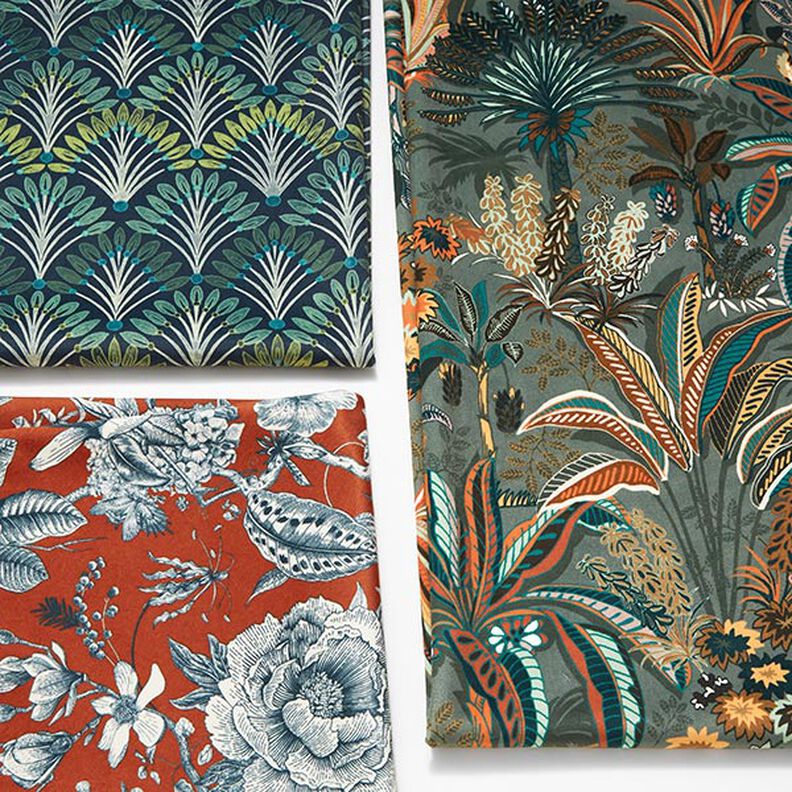 Decoratiefluweel exotische planten – donkergrenen,  image number 6