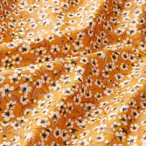 Gecoate katoen bloemenflora – currygeel/wit, 