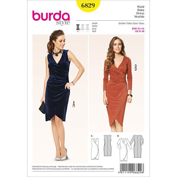 Jurk met wikkel-look, Burda 6829, image number 1