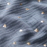 Mousseline/dubbel gehaakte stoffen Harten Foliedruk | by Poppy blauwgrijs/goud metallic,  thumbnail number 3
