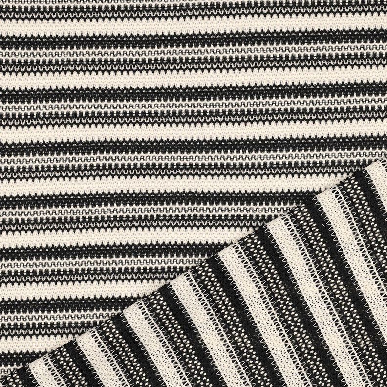 Breistof Strepen| Poppy Fabrics – zwart/ecru,  image number 4