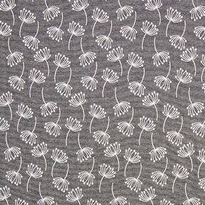 Meubelstof jacquard paardenbloemen – grijs, 