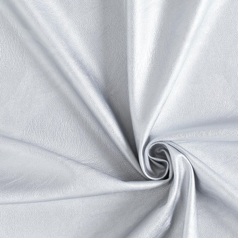 Stretch Imitatieleer Metallic – zilvergrijs,  image number 1