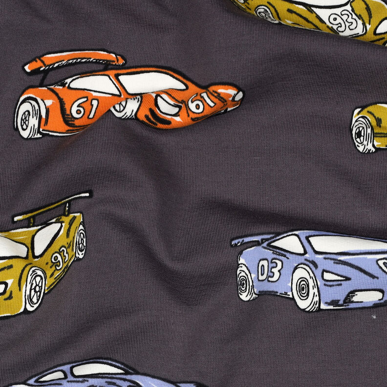 French Terry sommersweat Raceauto's | Poppy Fabrics – grijs, image number 2
