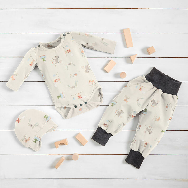 Katoenjersey Babydieren – ecru, image number 6