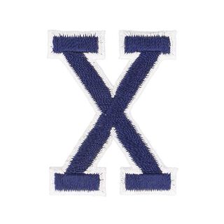 Applicatie letter X [ Hoogte: 4,6 cm ] – marineblauw, 