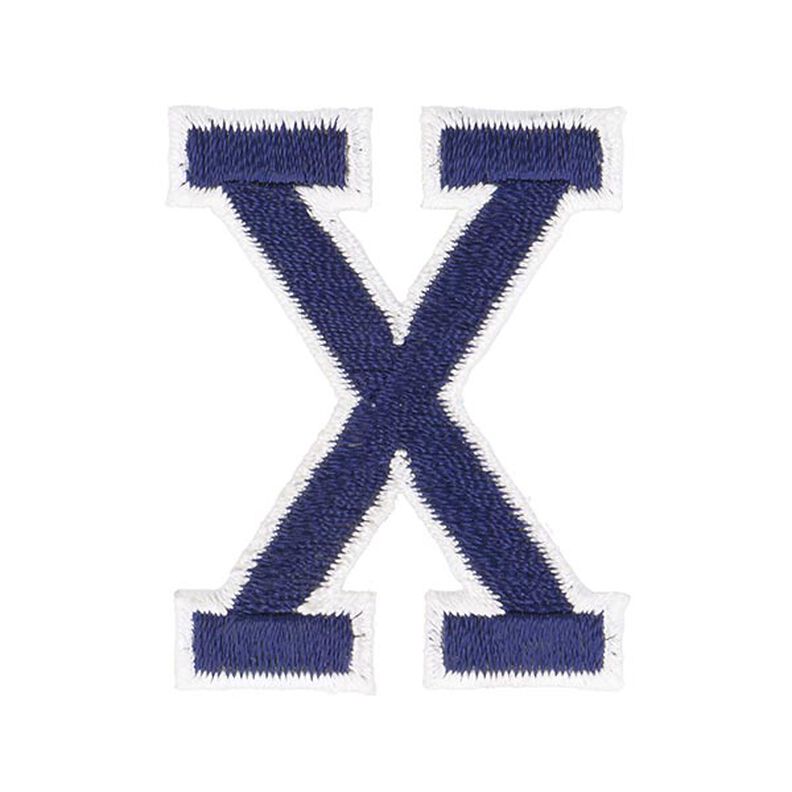 Applicatie letter X [ Hoogte: 4,6 cm ] – marineblauw,  image number 1