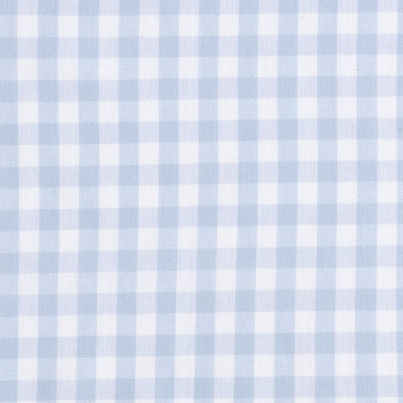 Katoenen stof Vichy ruit 1 cm – licht jeansblauw/wit, image number 1