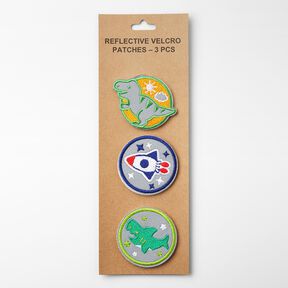 Reflecterende patches klittenband verpakking van 3 – groen/indigo, 