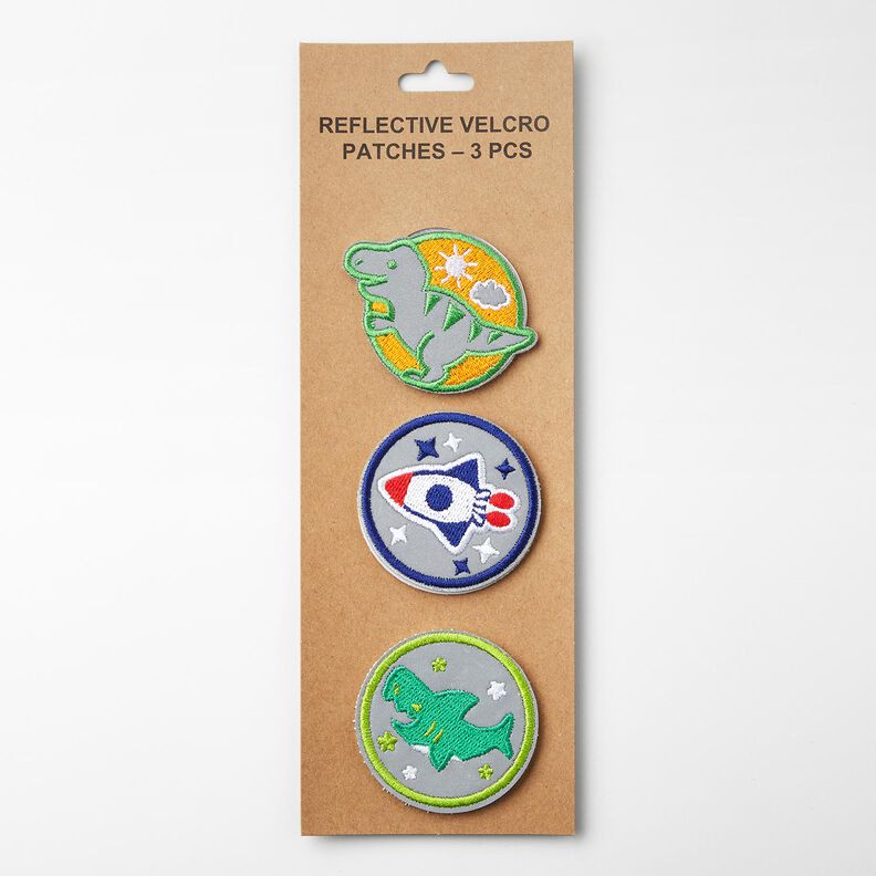 Reflecterende patches klittenband verpakking van 3 – groen/indigo, image number 1