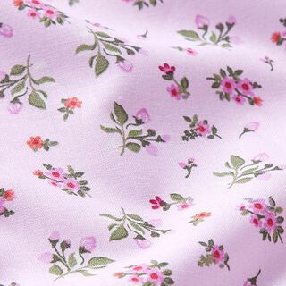 Katoenpopeline Schattige bloemetjes – roze/rood, 