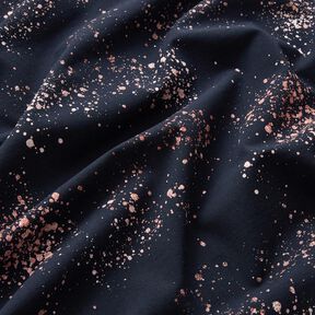 Katoenjersey Gouden vlekjes | Glitzerpüppi – zwart blauw/donker oudroze, 
