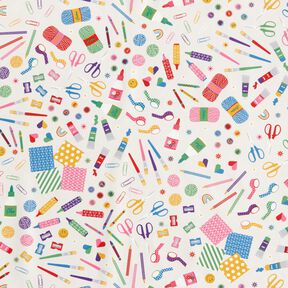 Decostof Half panama Hobbygereedschappen – nevelgrijs/groen, 