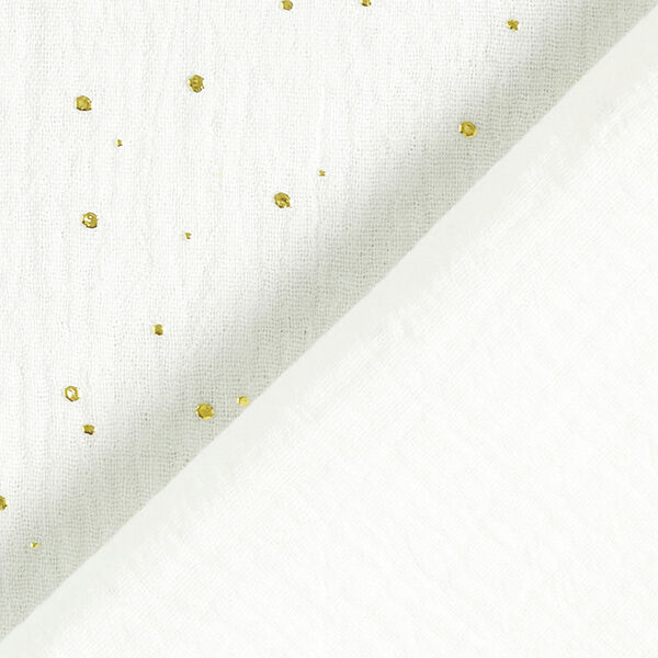 Katoenen mousseline verspreide gouden vlekken – wit/goud,  image number 4
