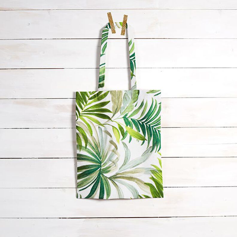 Decostof Canvas exotische bladeren – groen/wit,  image number 6