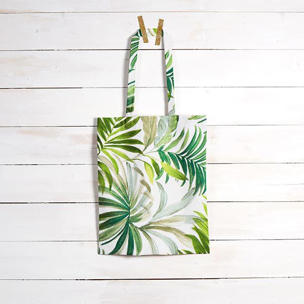 Decostof Canvas exotische bladeren – groen/wit, image number 6