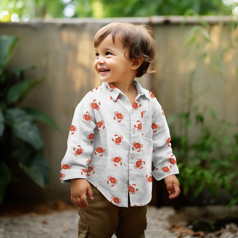 GOTS Mousseline/dubbel gehaakte stoffen kreeften | Poppy Fabrics – ivoor,  image number 6