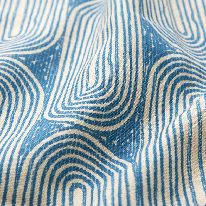 Decostof Half panama Bogen – koningsblauw/natuur,  image number 2