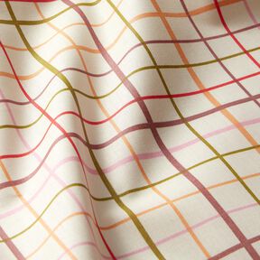 Gecoate katoen kleurrijke ruiten – beige/rood, 