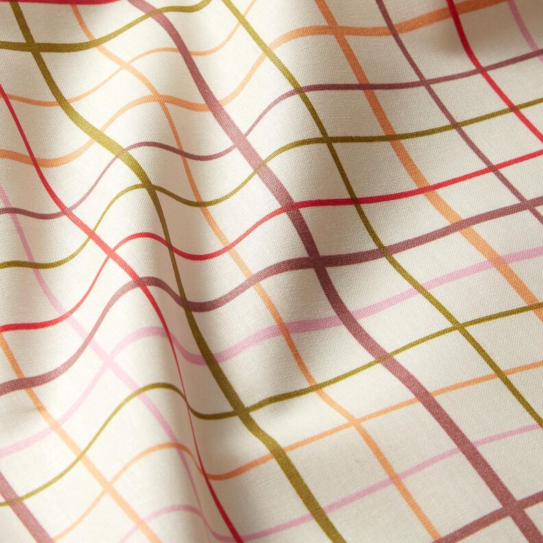 Gecoate katoen kleurrijke ruiten – beige/rood,  image number 3