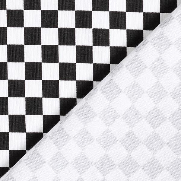 Katoenjersey Schaakbord [9 mm] – zwart/wit,  image number 4