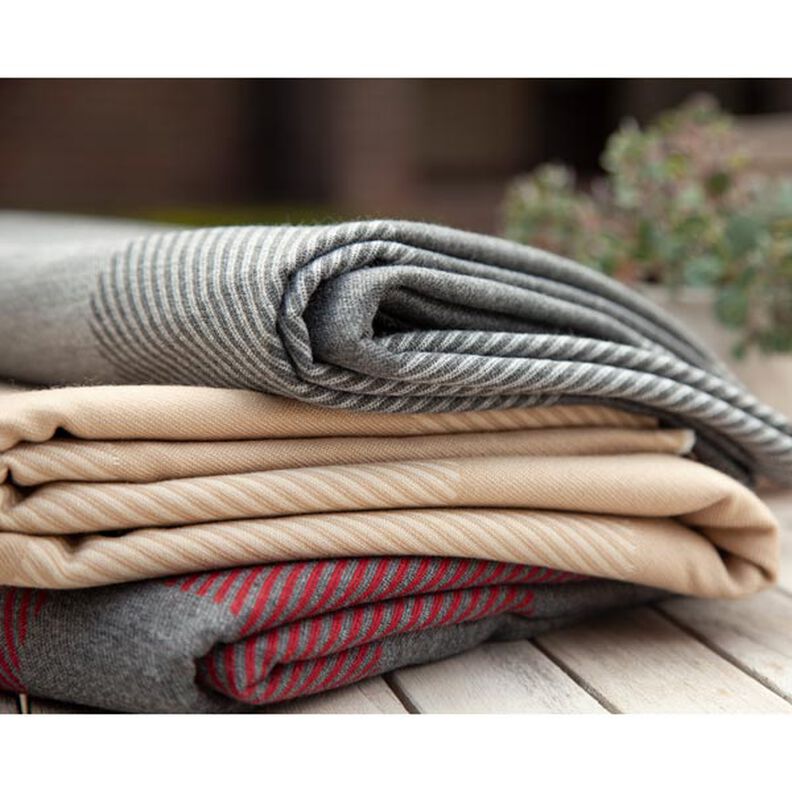 Decostof jacquard Vichy-geruit – beige,  image number 4