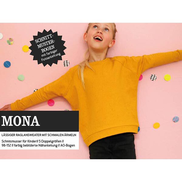 MONA - raglansweater met nauwsluitende mouwen, Studio Schnittreif  | 98 - 152,  image number 1