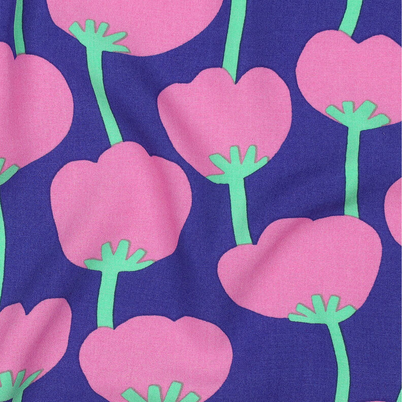 LENZING™ ECOVERO™ viscosestof Poppies | Nerida Hansen – marineblauw/pink,  image number 2