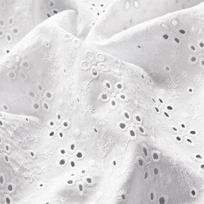 Katoenen batist Los borduursel Rijen bloemen – wit, 