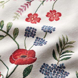 Decostof Gobelin Klaprozen – ecru/rood, 