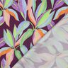 Katoensatijn Digitale bladerenprint| Poppy Fabrics – aubergine/lichtgroen,  thumbnail number 4