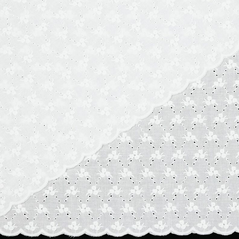 Katoenen stof Los borduursel Bloemen diamanten| Poppy Fabrics – wit,  image number 5