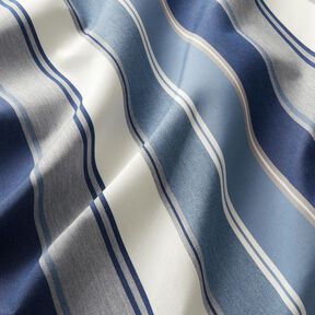 Outdoorstof Canvas gemengde strepen – indigo/ivoor, 