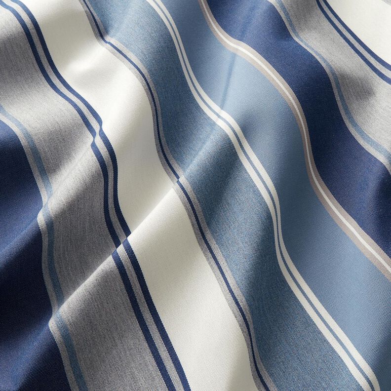 Outdoorstof Canvas gemengde strepen – indigo/ivoor,  image number 2