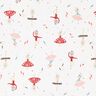 Katoenen stof Cretonne dansende dieren – wit/rood,  thumbnail number 1