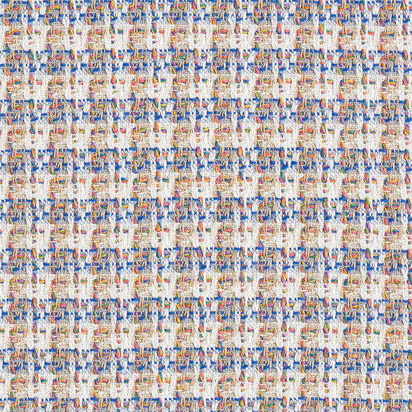 Katoen tweed kleurrijke ruiten – ecru/blauw, image number 1