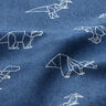 Jeansstof stretch Origami dinosaurussen – jeansblauw,  thumbnail number 2