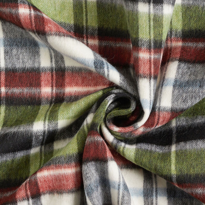 Jasstof dubbelzijdige tartan ruit – grijs/karmijnrood, image number 4
