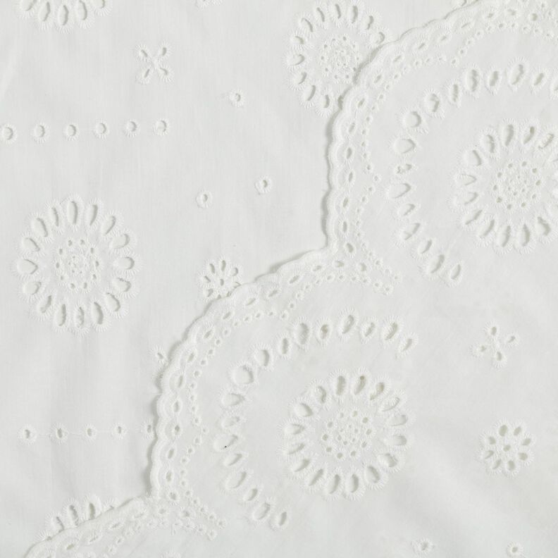 Katoenen stof los borduursel bloemen – wit,  image number 4