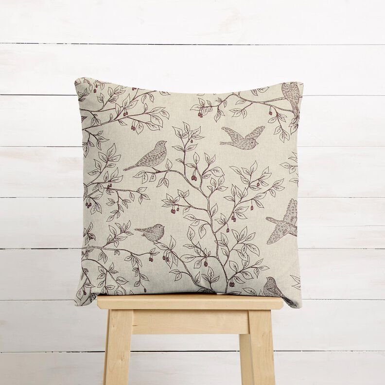 Decostof Half panama Zangvogels &ndash; natuur/roodbruin,  image number 6