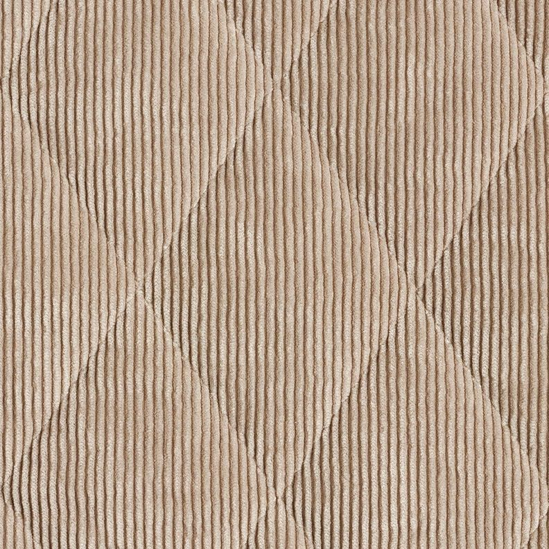 Doorgestikte stof Corduroy met bonten ruiten – taupe,  image number 1
