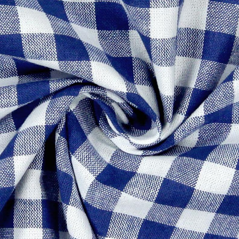 Katoenen stof Vichy ruit 1 cm – koningsblauw/wit,  image number 2