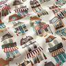 Decostof Half panama nostalgische huizen – ecru/beige,  thumbnail number 2