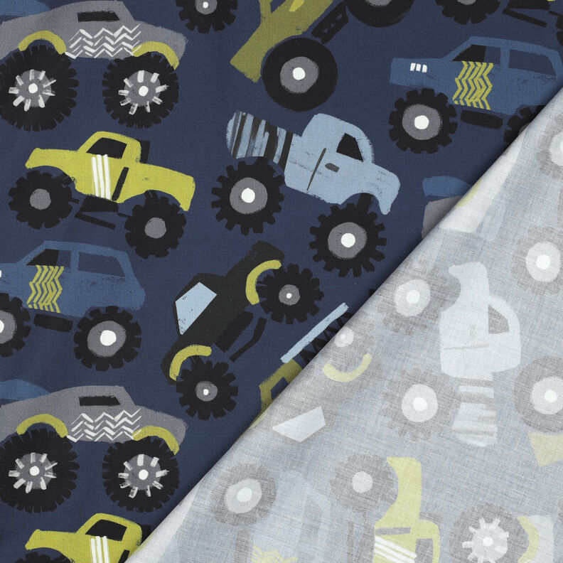 Katoenpopeline Monstertrucks | Poppy Fabrics – marineblauw,  image number 4
