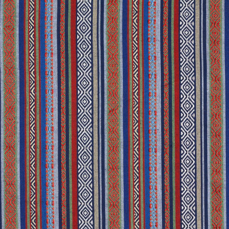 Decostof Jacquard abstracte strepen – marineblauw/karmijnrood, image number 1