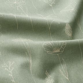 Decostof Half panama Delicate bloemen – riet, 