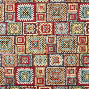 Decostof Gobelin Gehaakte look – zwart/rood, 