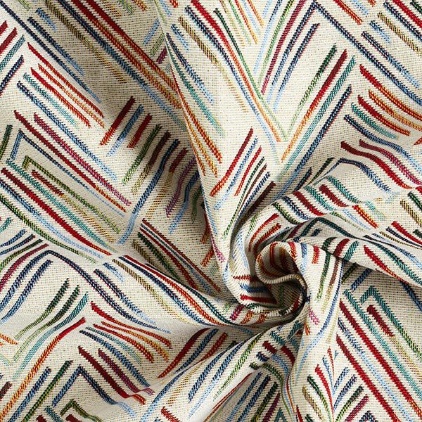 Decostof Gobelin Zigzag lijn – lichtbeige/blauw,  image number 3
