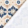 Jersey bloemenornamenten – beige/marineblauw,  thumbnail number 5