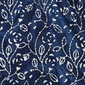 viscose voile batik bladtakken – indigo/wit, 